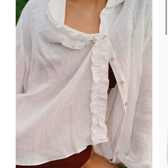 ArkiTaip Joanna Linen Blouse – Artisan White – Size S - Picture 6 of 13